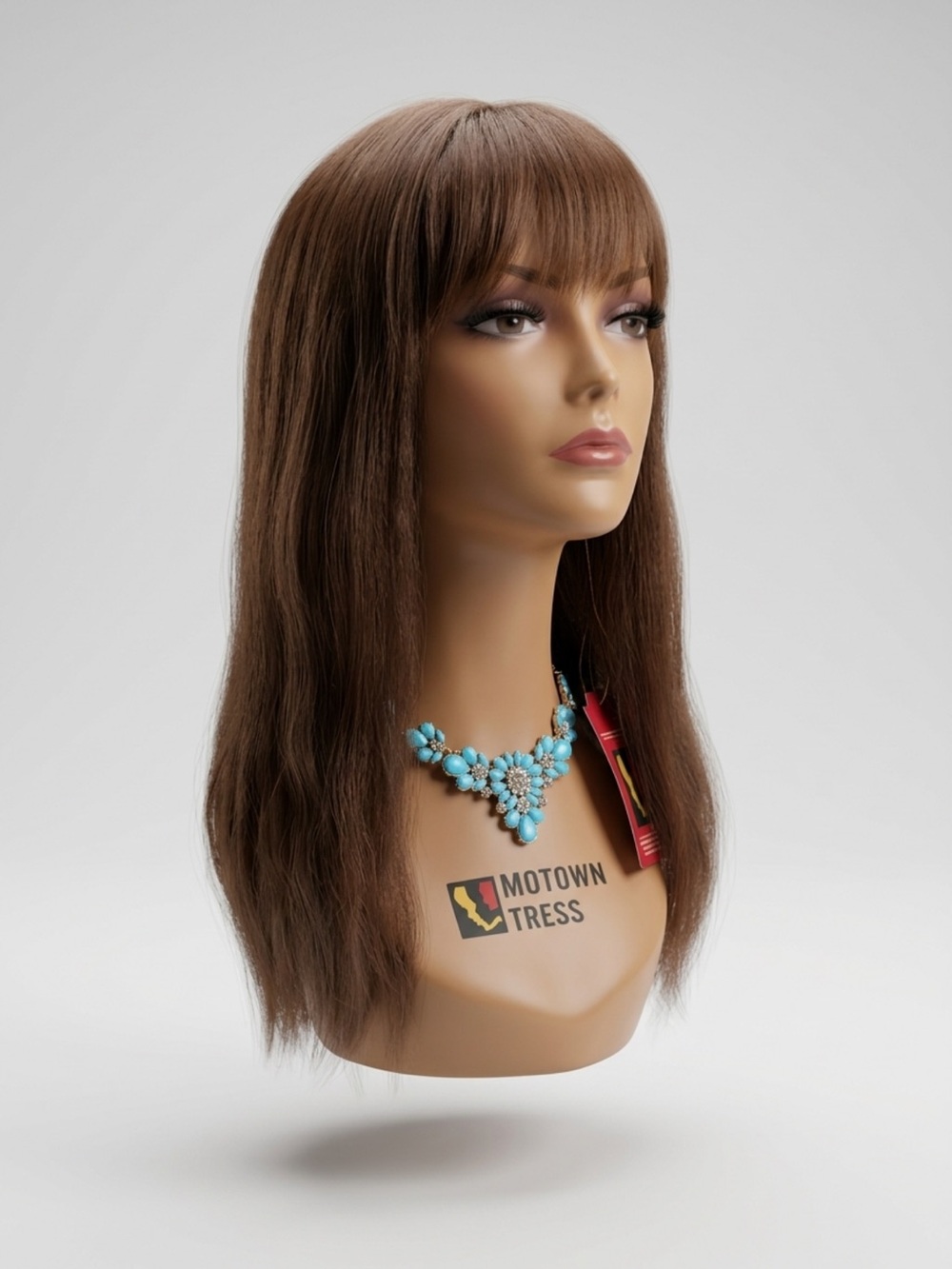 Long With Waves Brown Wig with Bangs #4/30